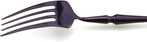 Miniatura 9 de JASHII Juego de cubiertos de acero inoxidable de 6 piezas, servicio para 1 juego de vajilla de cocina, elegante juego de vajilla morada, cuchillo,