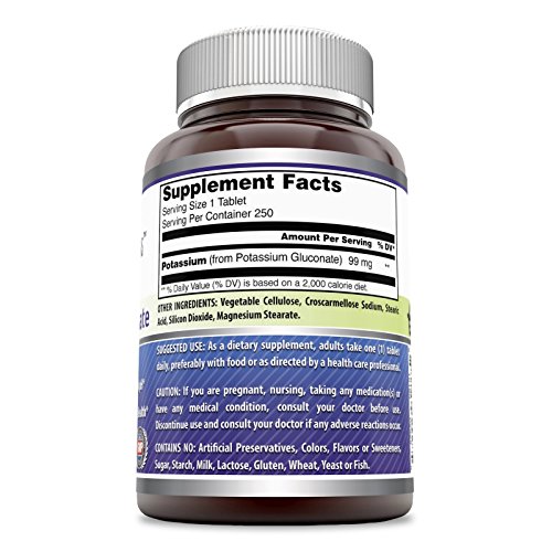 Amazing Nutrition Potassium Gluconate 99mg Tablets #TOP24