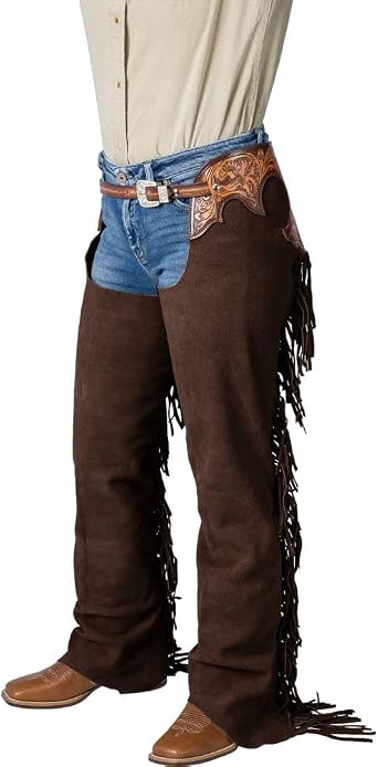 NRS Chocolate Suede Tooled Chaps