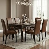 LSSBOUGHT Dining Chairs Set of 6, Modern Dining Room Chair,Upholstered Pu Leather...