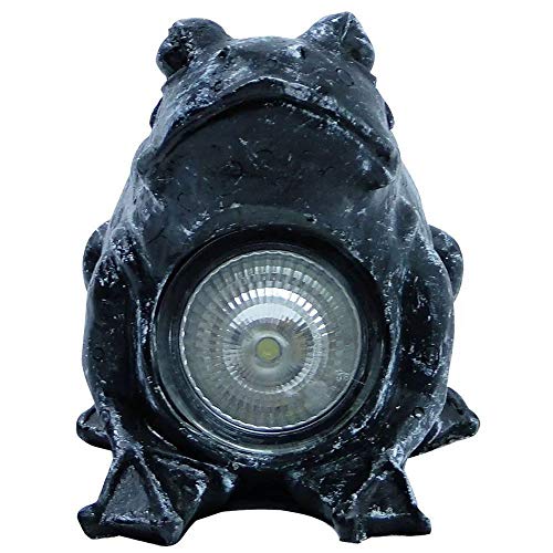 Luminária Solar Jardim 2 peça Resina Sapo CBRN13241