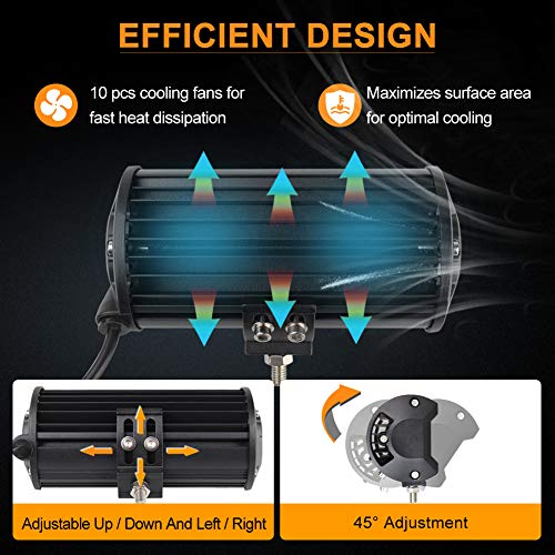 Naoevo 7" 240W Led Light Pods Amber White, 6 Modes With Memory Function Spot Flood Strobe Light Bar , 24000Lm Waterproof Off Road Fog Driving Work Light For Truck Boat, 2Pcs #TOP5