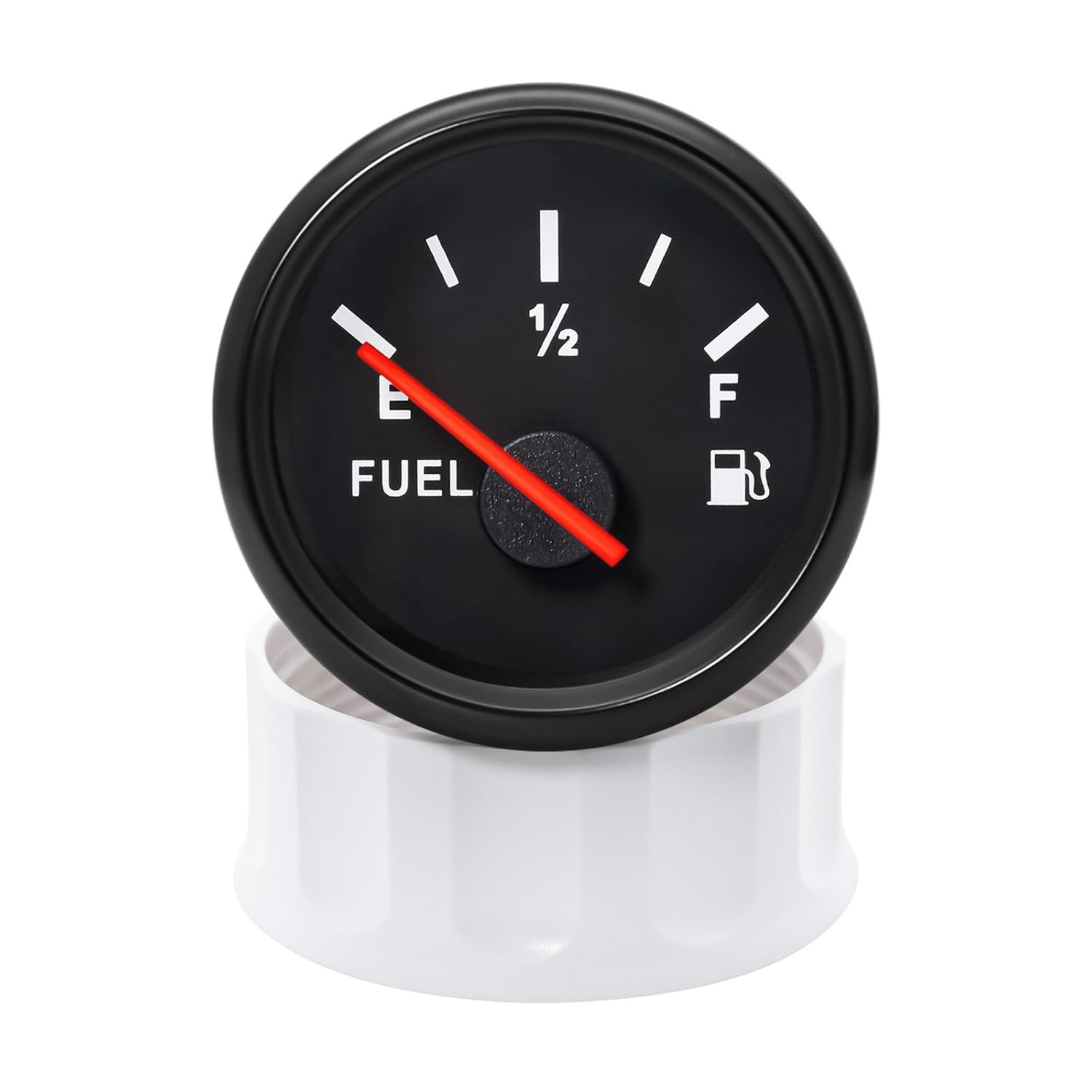 52MM Fuel Level Gauge Red Backlight Pointer Oil Tank Meter Auto Marine Boat Car 12V 24V Used with Sensors Fuel Tank Level Gauge(BN)