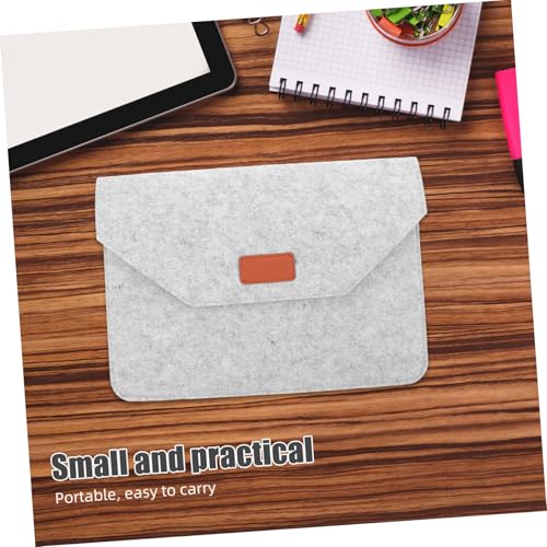 Bolso portátil para laptop STOBOK en fieltro gris claro miniatura 6