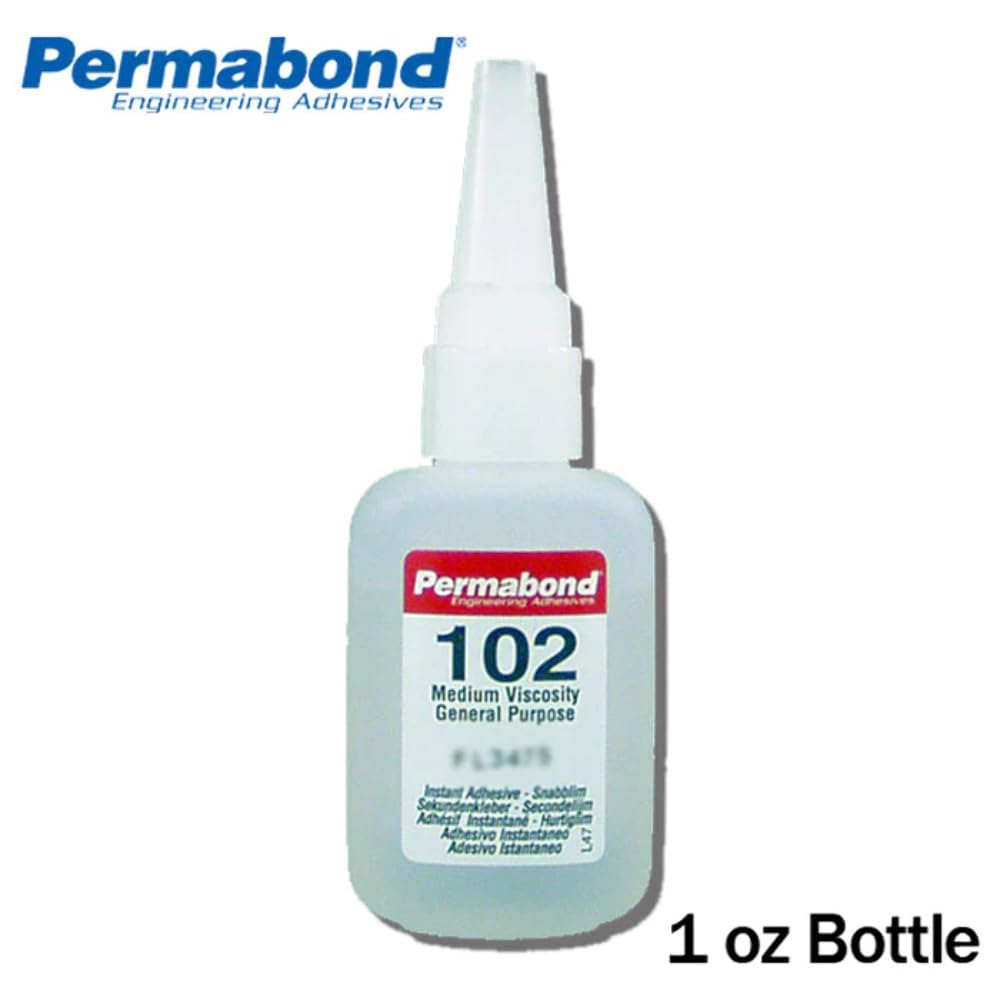 Permabond 102 (1oz Bottle) Instant Adhesive-Viscosity, Great for Plastic & Rubber