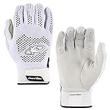 Lizard Skins Pro Knit 2.0 Baseball Batting Gloves - Adult Baseball Batting Gloves (White, Medium)
