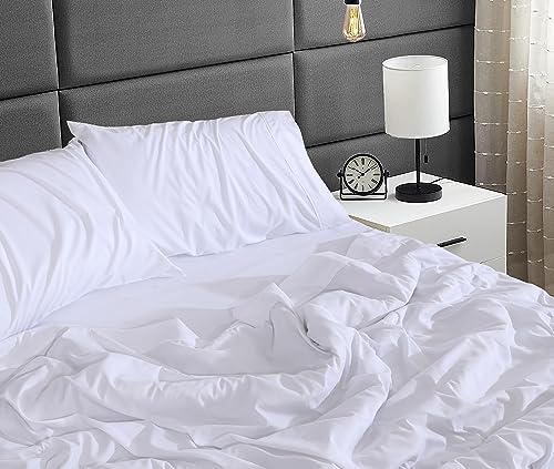 Ruvanti Full Size Sheets - Silky Soft Full Size Sheet Sets - 4 Pieces Luxury Breathable Sheets - All Seasons Cozy & Comfy 15 Inch Deep Pocket Snug Fit Hotel Bed Sheets - White #TOP2