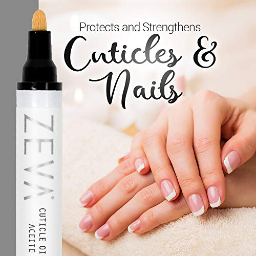 ZEVA Cuticle Oil Pen – (11 ml) Vegan Nail Strengthener w/ Natural Oils & Vitamins For Strong Nails & Moisturized Cuticles – Pedicure/manicure For Men & Women - Made in the USA