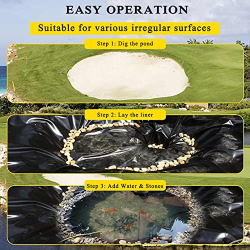 Bâche de bassin de qualité supérieure membrane noire durable de 0.2mm - 7