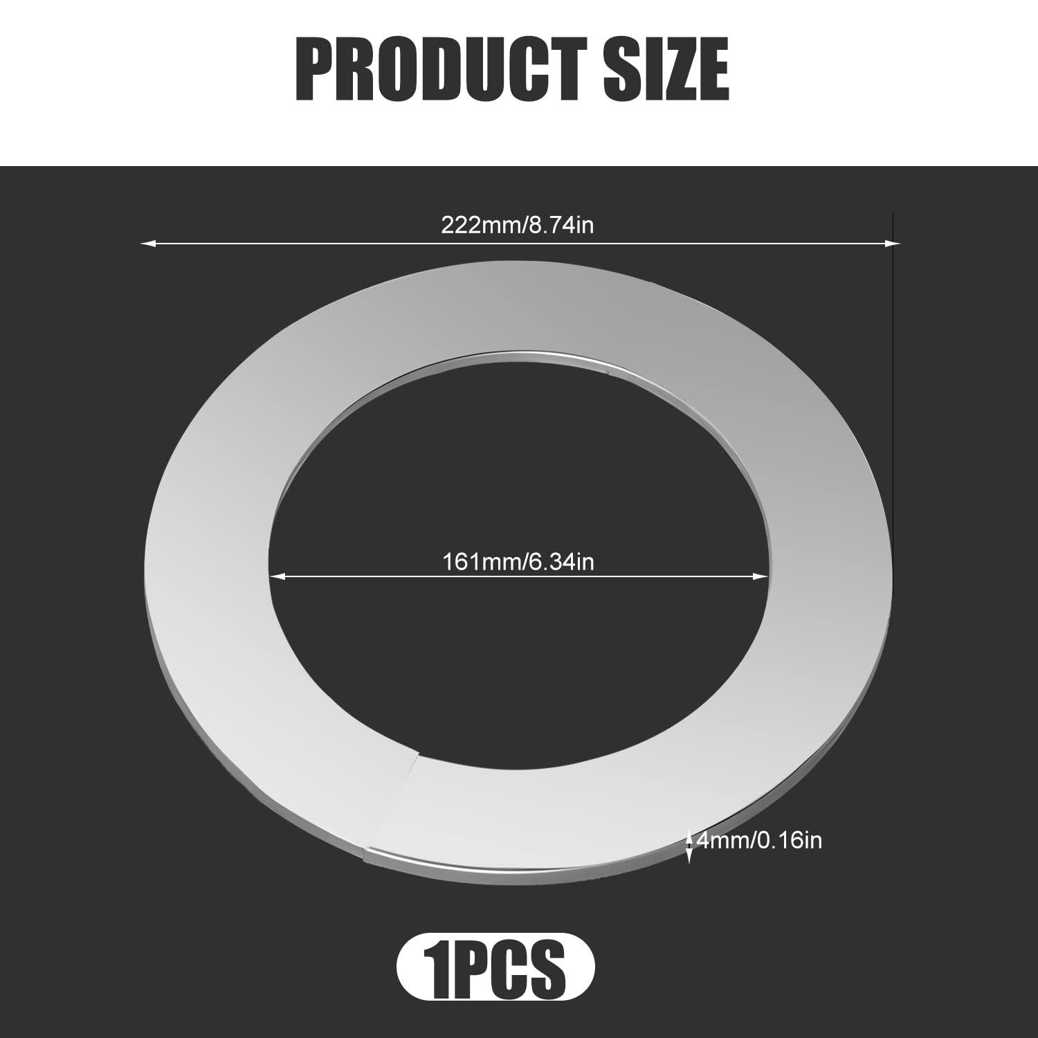 Rosetta Per Canna Fumaria DNGH - Acciaio Inox, Foro 160mm, Bordo 30mm, Design Divisio - Foto 11