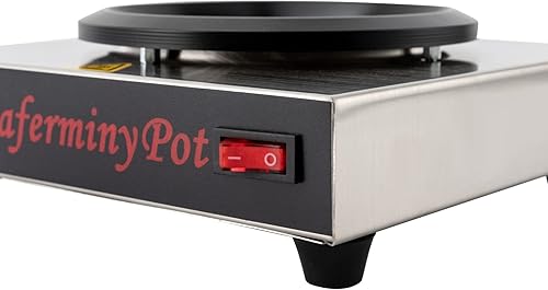 Miniatura 3 de Calentador de jarra de café comercial, portátil, de un solo quemador, plato calentador de bebidas eléctrico de acero inoxidable para el hogar,