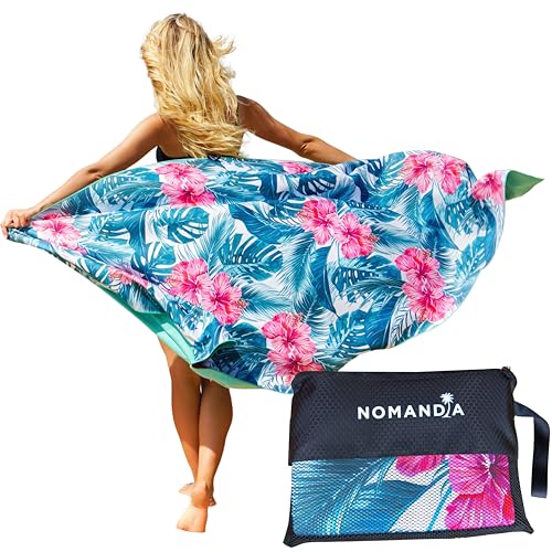 Nomandia Microfibre Beach Towel - Quick Dry Extra Large Microfibre Towel - Sand Free & Lightweight Beach Towels for Adults - Ultimate Travel, Holiday & Swim Towels - Designed in the UK - Bag Included