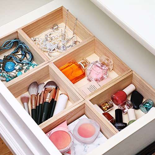 Yookeer Unfinished Wooden Box, 6 X Inch Square Rustic Box Craft Storage Organizer For Storage, Home Decor, Art Collectibles, Desktop Succulent Plant Pot, Drawer, Diy Craft(10 Pack) #TOP4