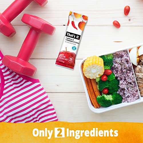 That's It. Apple+Mango+Chili 100% Natural Great Tasting Real Dried Fruit Bar, Vegan, Gluten Free, Paleo, Kosher, Non Gmo, No Preservatives, No Added Sugar (12 Packs) #TOP4