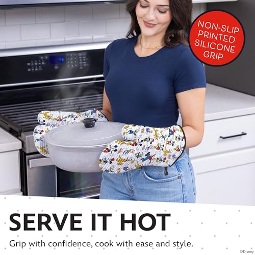 Image of Disney Mickey Silicone Oven Mitts, Set of 2 7 inchx13.5 inch, Heat Resistant 450F