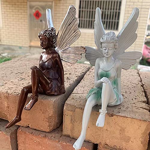 Mbvbn Angel Figurine Outdoor Garden Fairy Statue, 9 ''Garden Sculpture Resin Angel Craft Home Table Ornaments For Lawn Yard Art Porch Patio Decorations Christmas Housewarming Garden Gift thumb #4