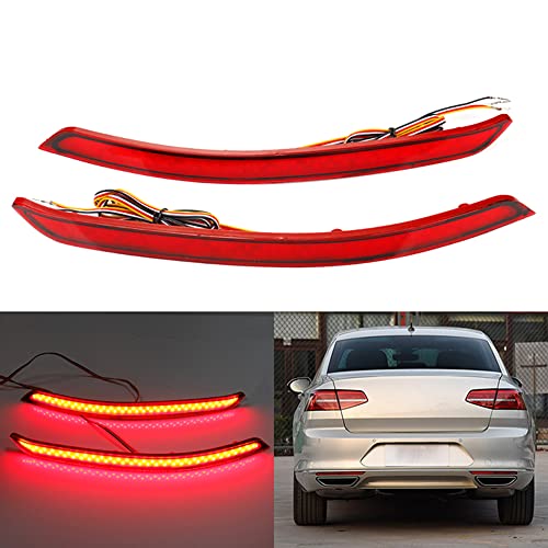 2 Peças Led Pára Choques Traseiro Reflector De Luzes De Travagem De Curva Para VW Volkswagen Magotan