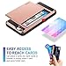 Vofolen Case for iPhone 7 Case Wallet Credit Card Holder Id Slot Sliding Cover Pocket Rugged Protective Hard Shell Skin Flexible Soft TPU Rubber Hybrid Tough Bumper Armor Case for iPhone 7 8 Rose Gold