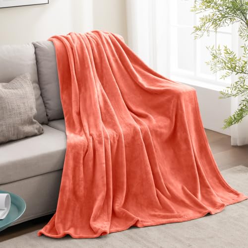 Image of BEDELITE Fleece Blanket Twin Size Coral Red Throw Blankets for Couch & Bed, Luxury Plush Cozy Fuzzy Blanket 60x80 inches, Super Soft Warm Lightweight Throw Blanket for Travel Camping