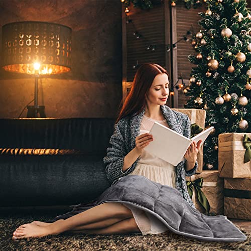 MAXTID Weighted Lap Blanket for Adults 8 Pounds Small Weighted Throw Blanket Travel Heavy Lap Pad Soft Velveteen Sofa Throw Blanket 39in x 23in 8 Lbs - Dark Grey, Machine Washable - Image 5