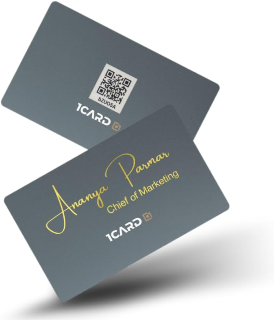 1Card Regal - Affluence - NFC and Smart QR Code Enabled Customized Digital Business Card | Just Tap or Scan to Connect | No App Needed | Customized