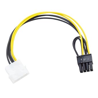 Molex to Graphics Card Power Cable, Molex IDE LP4 4-Pin Male to PCI Express 8-Pin 6+2 Male Adapter Converter Cable for Computer Power Supply Graphics Card