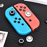 DLseego Animal Crossing Thumb Grips Caps Design for Switch/Switch lite/Switch OLED Console, Soft Silicone Joycon Analog Controller Protective Anti-Slip Covers 4PCS Button Joy Con Joystick Caps-Black