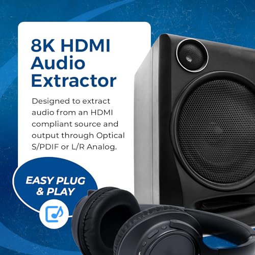 OREI 8K Audio Extractor HDMI UltraHD 4K @ 120Hz 48G HDMI 2.1 Audio Converter for PS5 SPDIF + 3.5mm Output HDCP 2.3 - Dolby Digital/DTS Passthrough CEC, HDR, Dolby Vision, ARC, HDR10+ (BKA-1) by OREI - Image 7