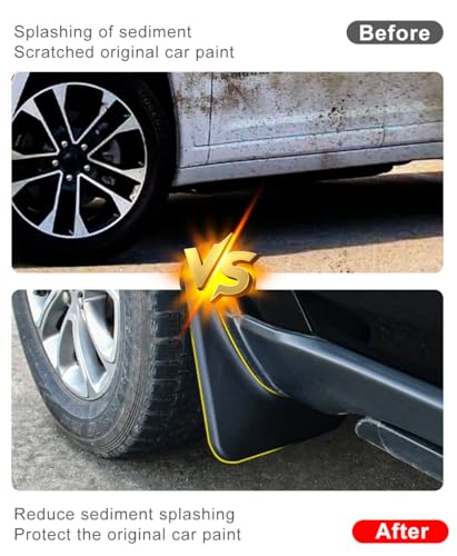 Image of Mud Flaps for Jeep Grand Cherokee L Accessories 2022-2024, Black, No Drill, All Weather, Front & Rear 4pc Set