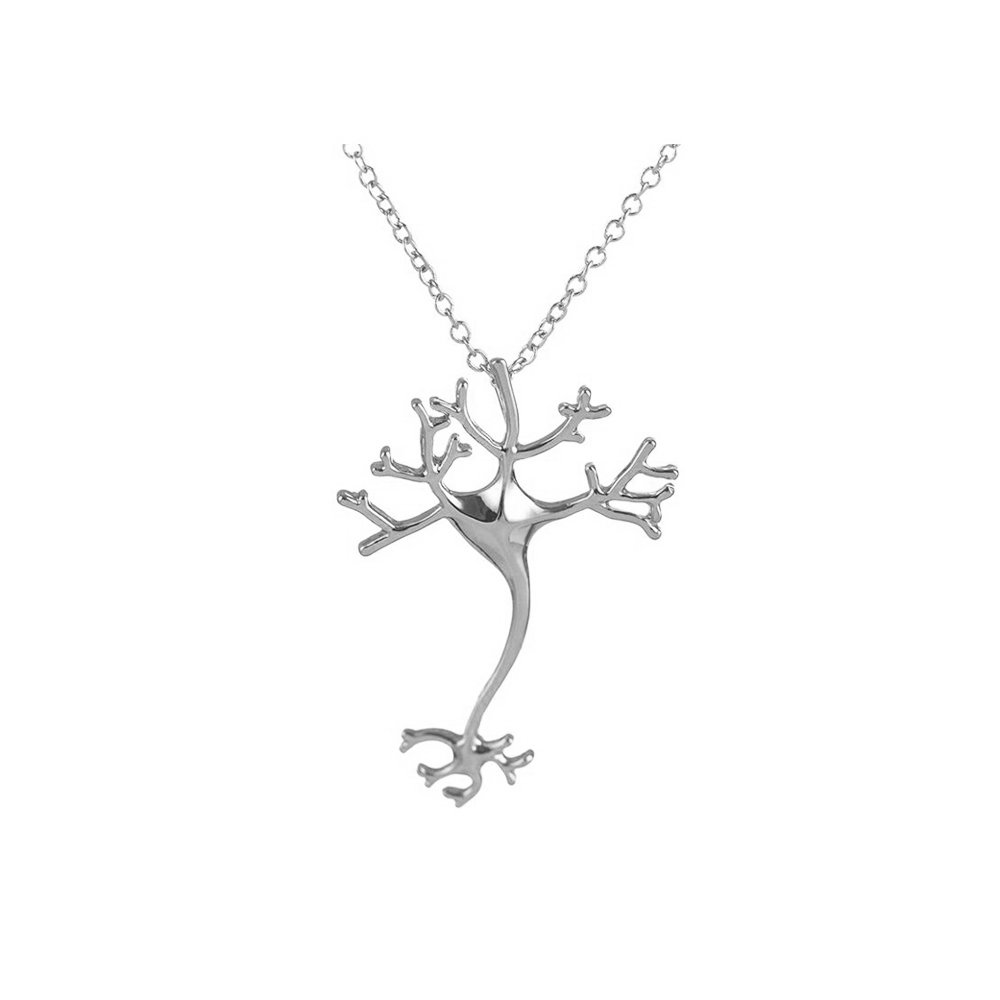 AOCHEE Vintage Imitation Anatomical Human Neuron Brain Nerve Cells Science Pendant Necklace Biological Jewelry, Brass