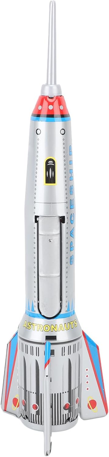 Space Toys, Rocket Ship Tin Model Vintage Collectible Rocket Kit with Retro Design for Kids and Collectors Home Decoration
