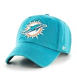 '47 NFL Miami Dolphins Clean Up Adjustable Hat, Tailgate Teal, One Size Fits All Fits All