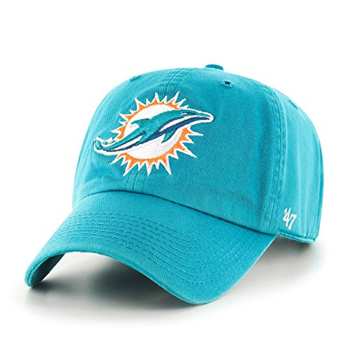 NFL Miami Dolphins Clean Up Adjustable Hat, Tailgate Teal, One Size Fits All Fits All