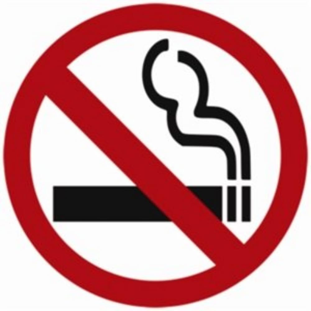 Stalwart Y937 Sign, No Smoking Symbol Window, Self Adhesive, 100 mm x 100 mm