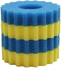 Ersatz-Schwammfilter für CPF-2500 Teichdruckfilter, 4er-Pack Schaumstoff-Media-Pads 23 x 5 cm, blau-gelbe Einsätze für Koi-Wasser-Garten-Filtersystem