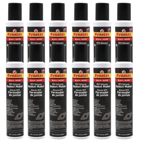 Dynatex Black RTV Silicone Gasket Maker 7.4oz Automatic Can (12 Pack)