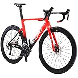 KOOTU Carbon Rennrad, SABER1.0 Scheibenbremse Rennräder 700C-Laufräder T800 Voll Carbon Fahrrad mit Shimano ULTEGRA R8020 22 Gang Ultraleichtes Bike für Unisex