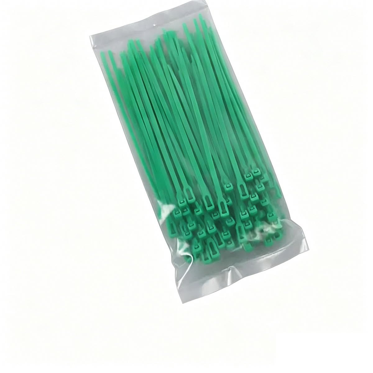 100Pcs Reusable Nylon Cable Ties, Removable Lock Loop, Recyclable, Mixed Colours, Black & White-100pcs Green-4x150mm