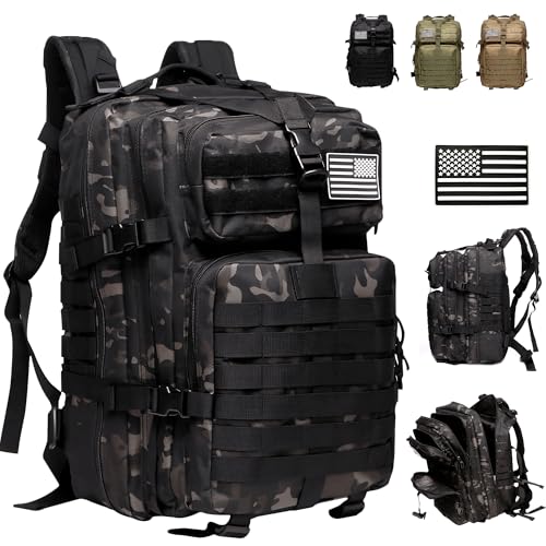 JUPPLIES Mochila Tactica Militar 45L Oxford 600D con Sistema Molle – Mochila Senderismo para Emergencias de 3 Dias para Caza y Acampadas - Impermeable, Moto, Crossfit, Gym y Viajes (Camuflaje) JUPPLIES Mochila Tactica Militar 45L Oxford 600D con Sistema Molle – Mochila Senderismo para Emergencias de 3 Dias para Caza y Acampadas - Impermeable, Moto, Crossfit, Gym y Viajes (Camuflaje)