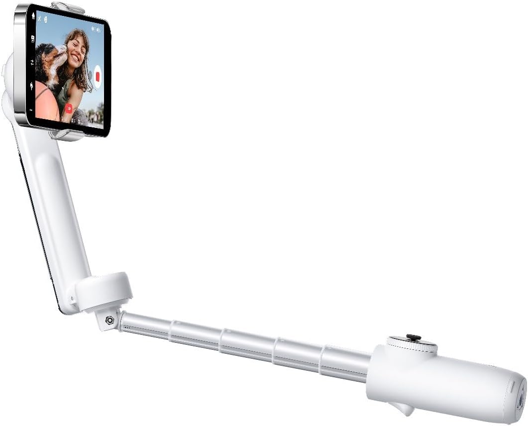 Insta360 Flow Gimbal Stabilizer for Smartphone, AI-Powered Gimbal, 3-Axis Stabilization, Built-in Tripod, Portable & Foldable, Auto Tracking Phone Stabilizer, Video Recording, Stone Gray, Grey