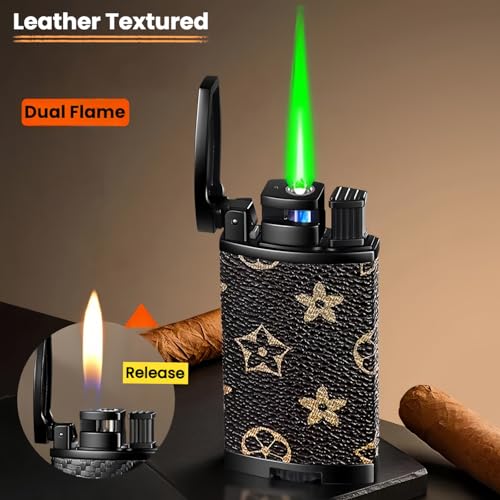 Encendedor de butano dual, llama ajustable, rojo miniatura 5