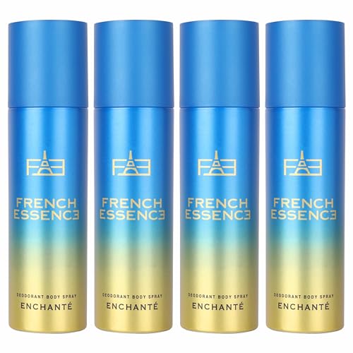 Image of FRENCH ESSENCE Deodorant Spray Perfume /Deodorant for women /women Deodorant /Body Spray for women,Long Lasting Fragrance, Fresh Scent (Enchante) 150 Ml (Pack of 4)