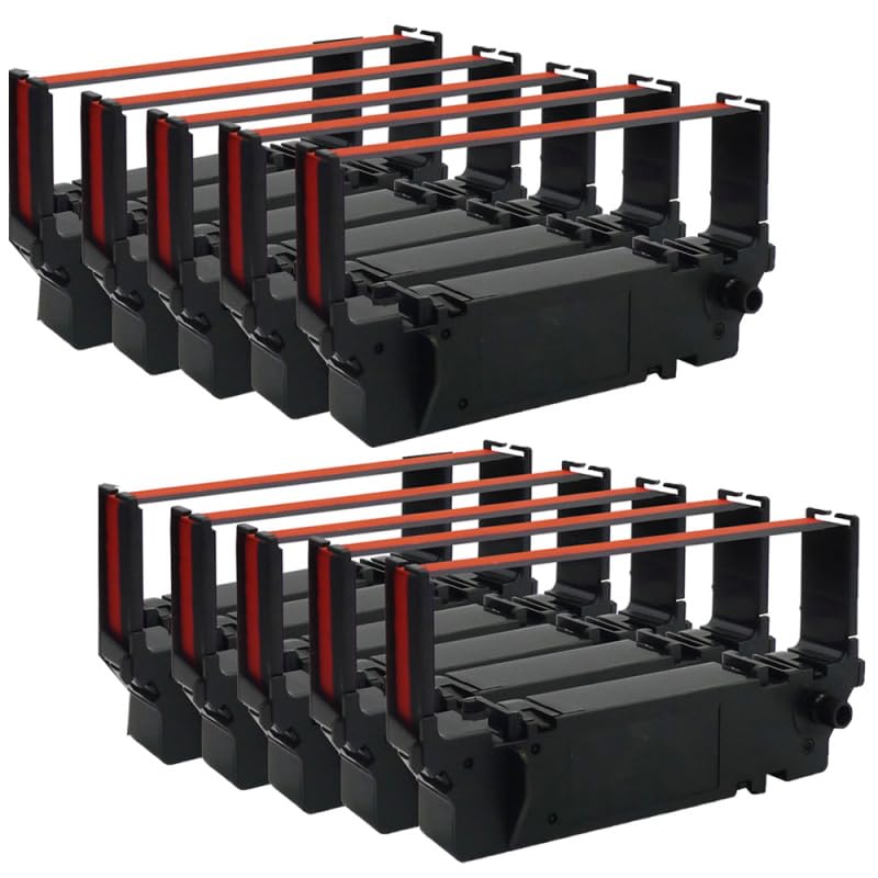 Inkjello SP700 BR Compatible Ink Ribbon Replacement For Star Micronics SP700,SP712,SP712R,SP742 Printers Black Red (10- Pack)
