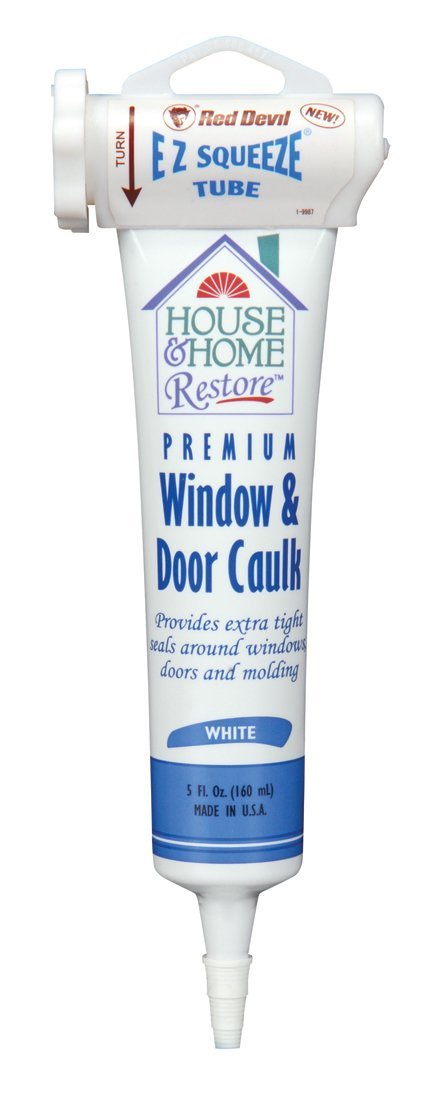 Red Devil 0848 EZ SQUEEZE Window & Door Caulk, White, 5-Ounc