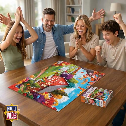Image of MasterPieces Memory Lane Harvest Breeze Country Barn Large EZ Grip Jigsaw Puzzle by Alan Giana, 300-Piece