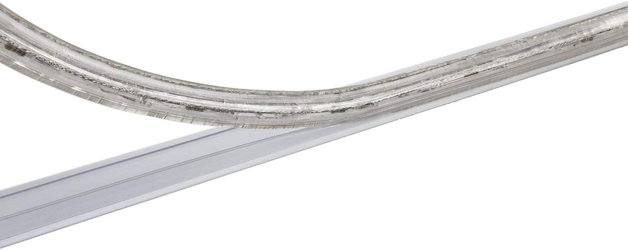 24 Inch x 3/8 Inch Rope Light Mounting Track - Clear PVC Channel (10 Pack) - 12/120 Volt