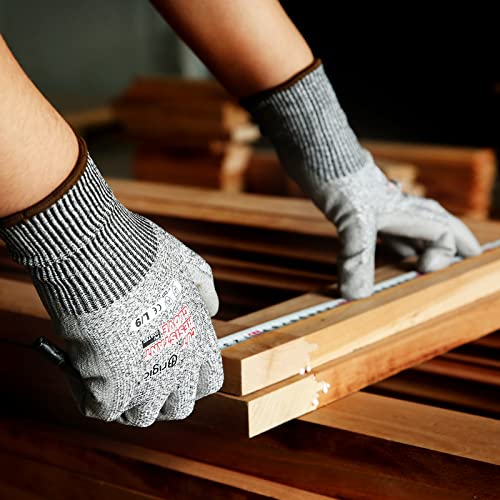 Brigic Work Gloves For Men And Women Cut Resistant Work Gloves With Pu Coated Palm, Safety Grip Work Gloves For Construction, 9 (L) 3 Pairs #TOP3
