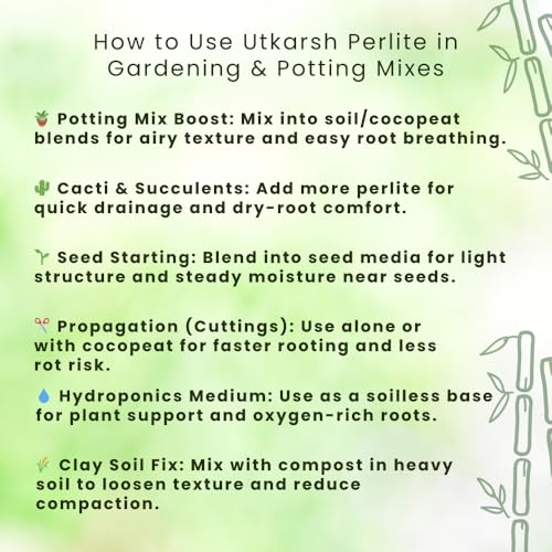 Image of Utkarsh Perlite for Plants Growth, Home Terrace Garden, Indoor & Outdoor Plants, Hydroponics & Horticulture, Conditioner for Potting Soil Mix, Enhances Drainage & Aeration (250 gm; Pack of 1)