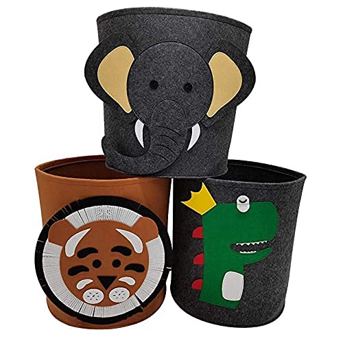 Wei Long Cute Foldable Felt Laundry,Nursery Hamper Laundry Basket,Storage Baskets For Kids Boys And Girls,Office,Bedroom,Clothes,Toys(Lion) #TOP6