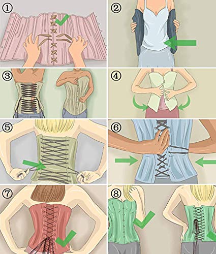 Niyigeji Women's Gothic Jacquard Shoulder Straps Tank Overbust Corset Bustiers Black-M #TOP5